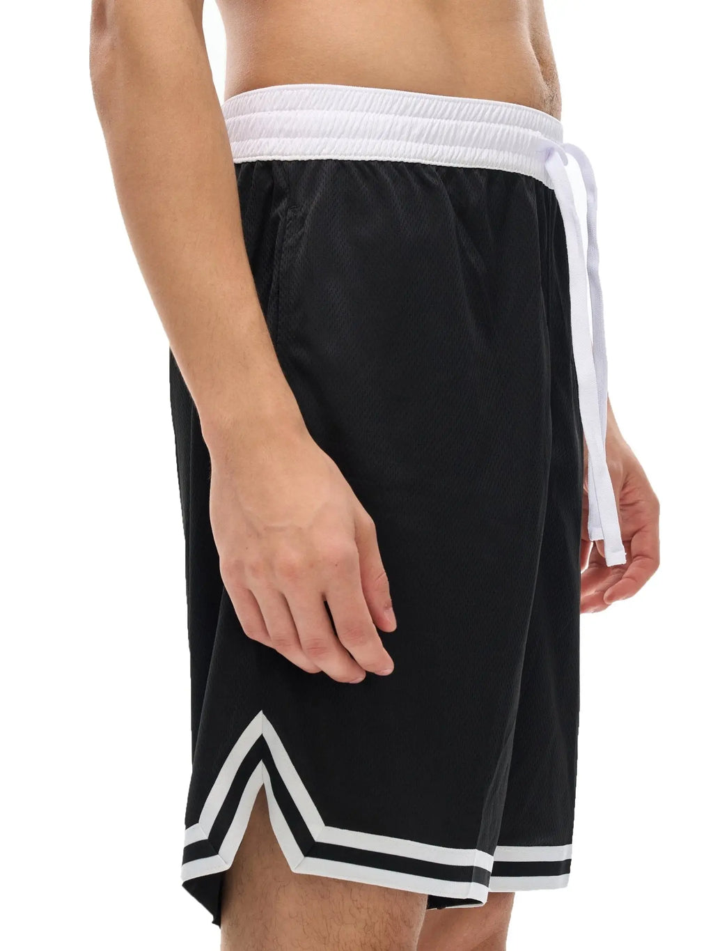 Classic Stripe Trim Basketball Shorts - Brace Gymwear